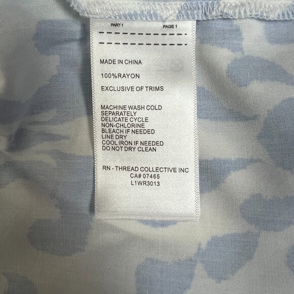 Laundry by Shelli Segal Top XL Blue Damask Crop Button Up Tie Hem 3/4 Dolman Sl - Picture 10 of 11
